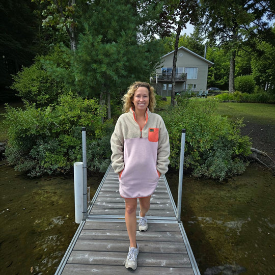 Robe polar Sherpa sable et rose