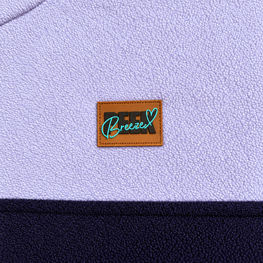 Ibiza Cropped Fleece – Lilac &amp; Navy