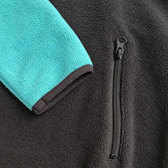 Misty Fleece Dress – Mint Blue &amp; Black