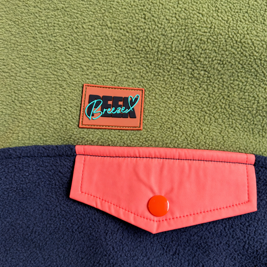 Robe polar Retro – kaki et marine
