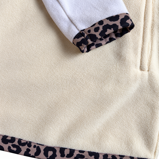 Savana Fleece Dress – Ivory &amp; Leopard