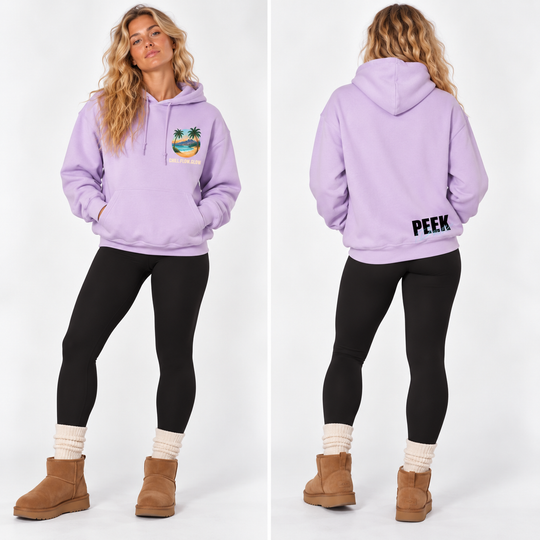 Hoodie Aloha lilas Peek Breeze pour femme vue de face et de dos