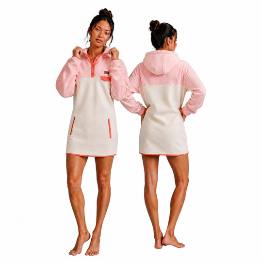Robe polar à capuchon Rose Ivoire – Édition spéciale