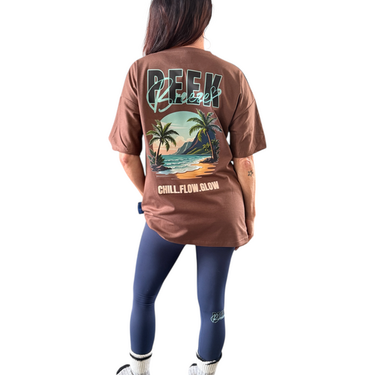 T-shirt Long Peek Breeze – Confort, douceur &amp; vibes plage, logo tissus