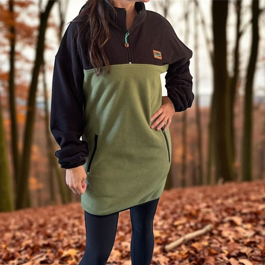 Robe polar kaki-noir