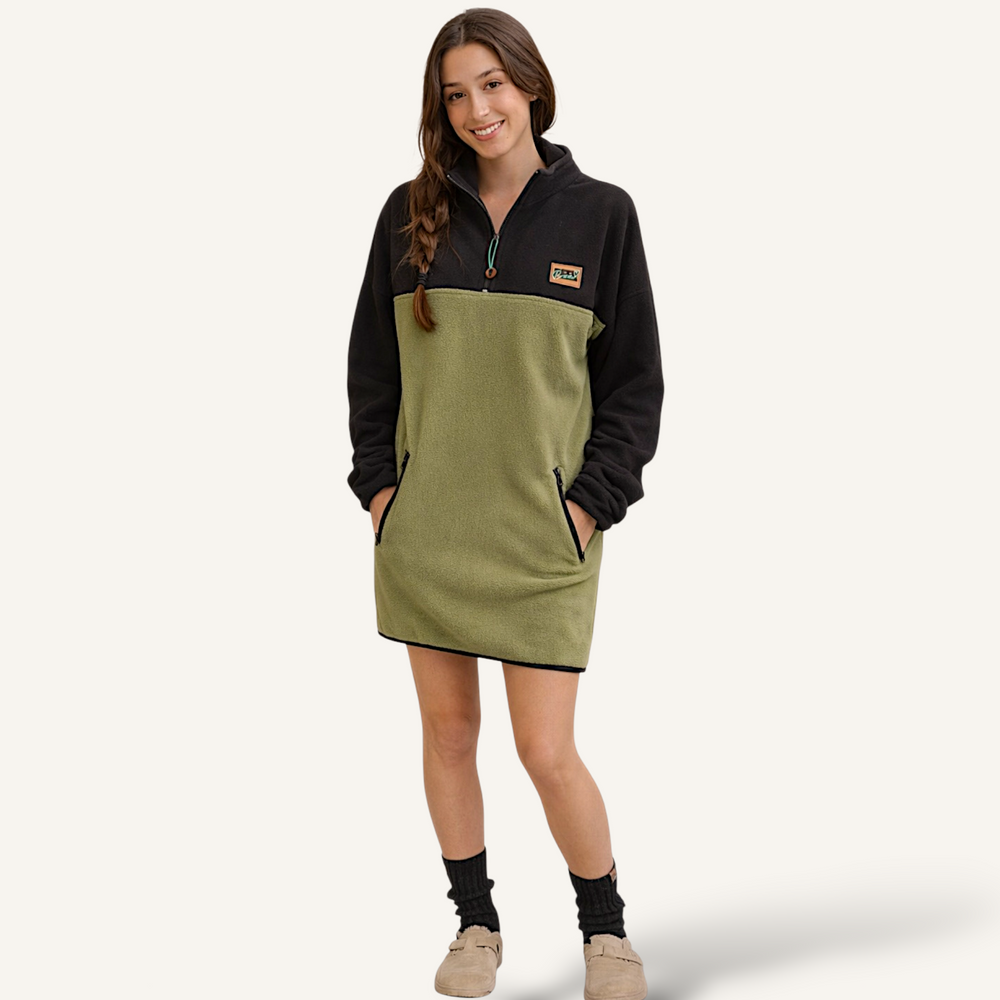 ⏳ PRÉCOMMANDE FIN JUIN – Robe Polar Kaki Noir