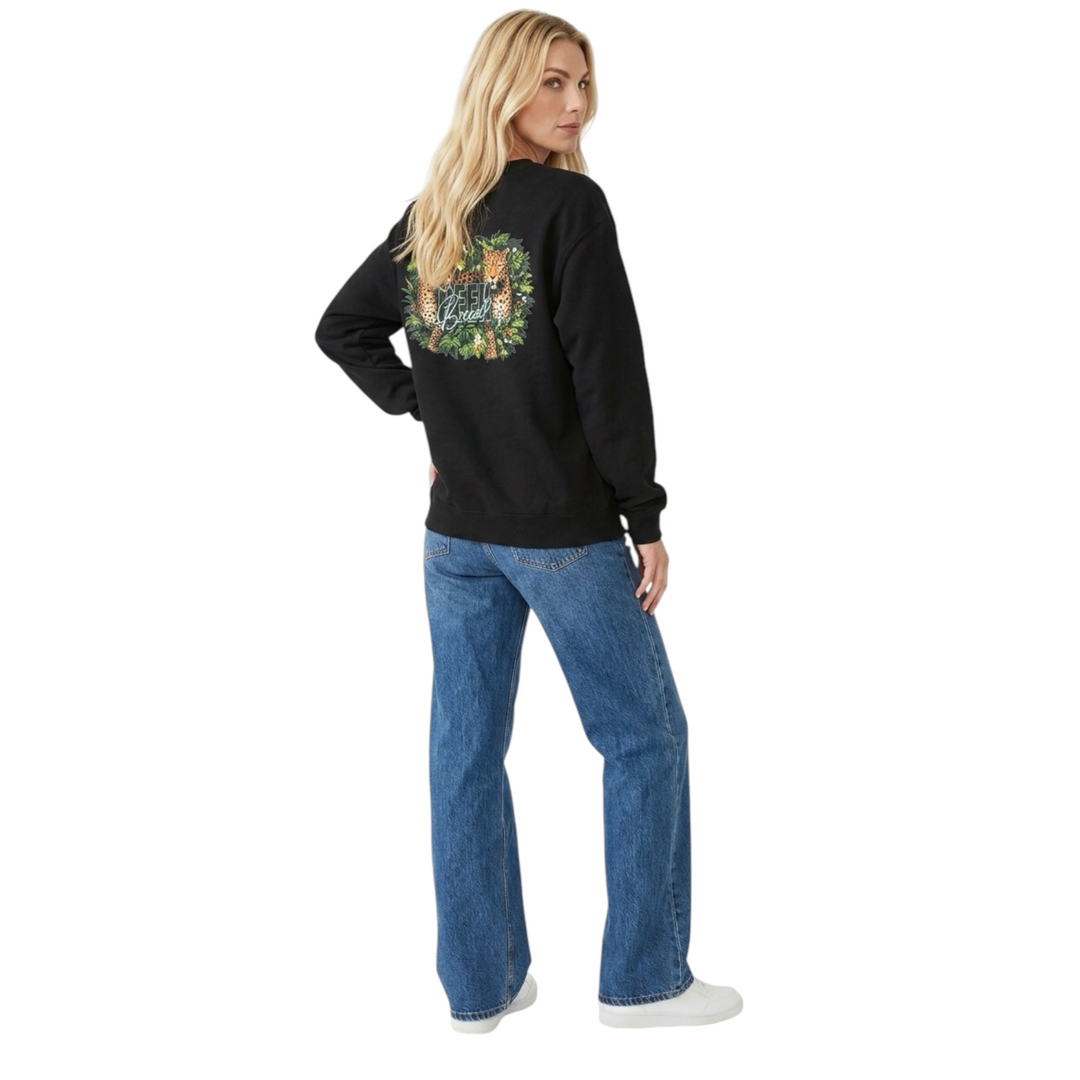 Chandail Crewneck Léopard Logo brodé