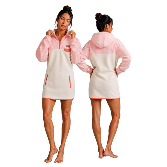 Robe polar à capuchon Rose Ivoire – Édition spéciale