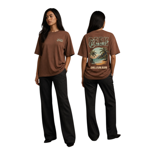 T-shirt Palmier brun