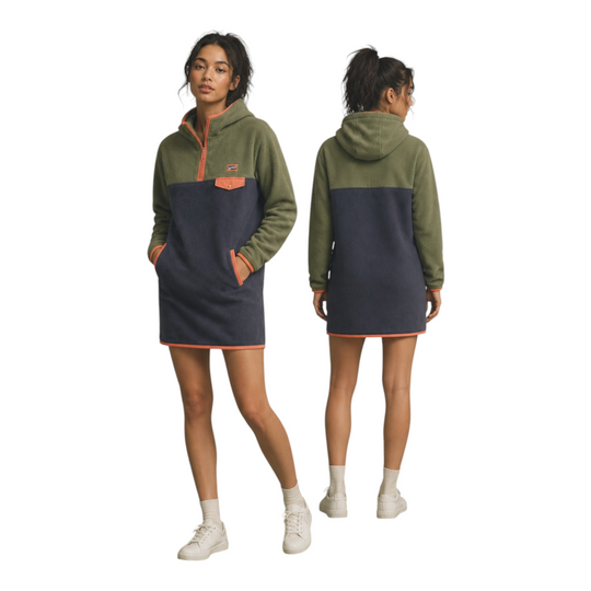 PRÉCOMMANDE LIVRAISON VERS LE 15 AOÛT : Robe polar Capuchon couleur retro