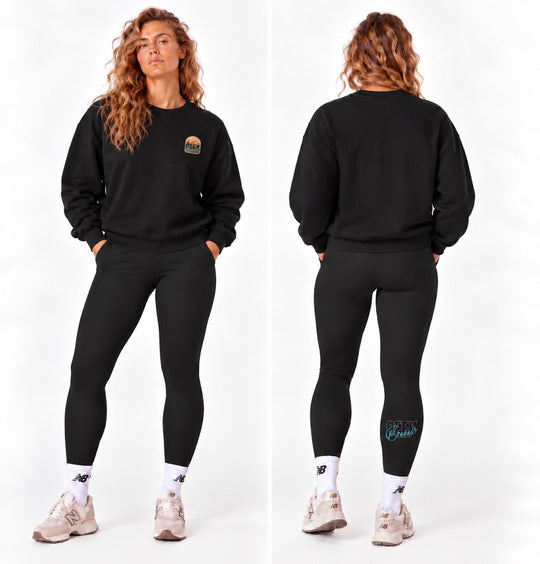 Crewneck ROAM noir Peek Breeze pour femme, vue de devant et de dos