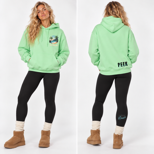 Hoodie Aloha menthe Peek Breeze pour femme vue de face et de dos